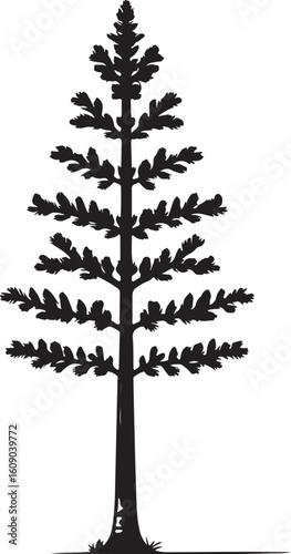 Minimalist black silhouette of a phoenix isolated on transparent background