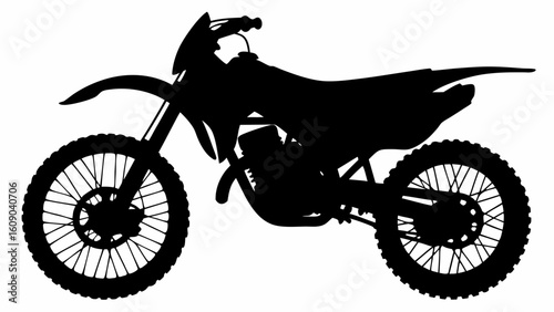Black Dirt Bike Silhouette Vector – Offroad Motorcycle Graphic Design