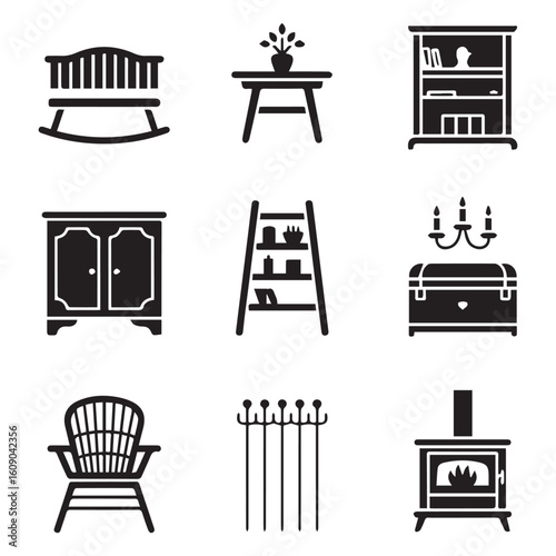 Vintage furniture collection adds a rustic touch to any home decor project interior design concept
