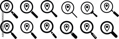 Search Icon vector illustration. Magnifier or loupe sign. Magnifier loupe sign, isolated on transparent background.
