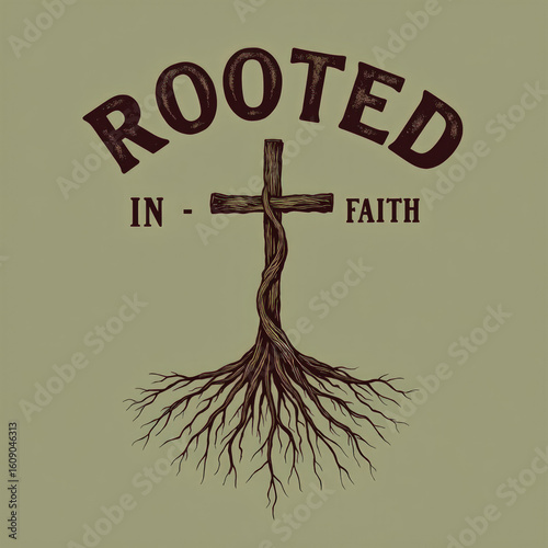 Rooted in Faith Cross Illustration