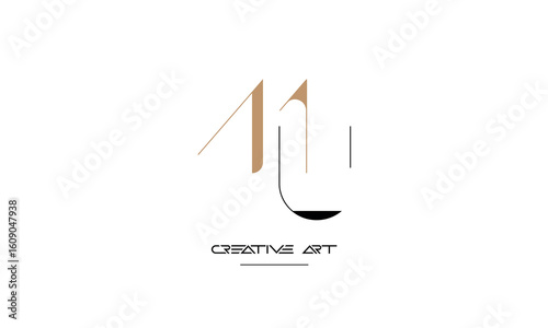 MU, UM, M, U abstract letters logo monogram