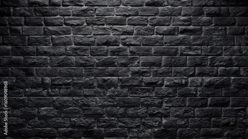 Dark stone wall texture in soft light. AI image