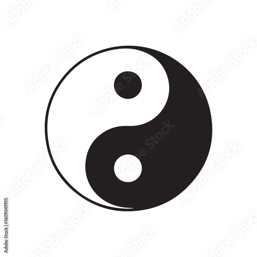 Classic black and white yin yang symbol representing duality and equilibrium