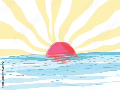 sunset vector illustration design.eps