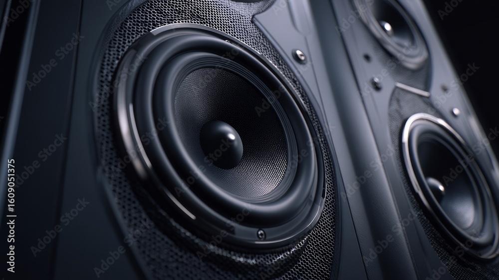 Close-up shot of elegant speaker cone with rich texture. AI image Close-up shot of elegant speaker cone with rich texture. AI image