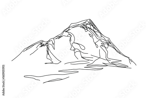 mount vector illustrtion line art style.eps