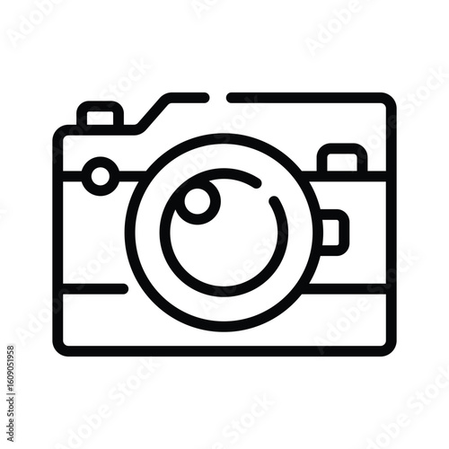 Handy outline style icon of archaeological field camera