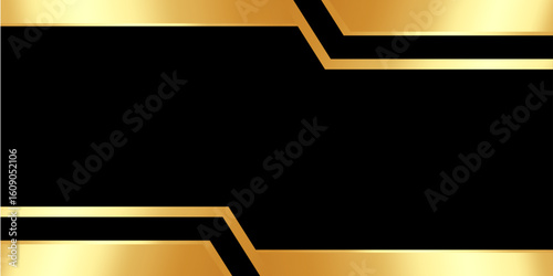 Abstract luxury background with golden metallic gradient lines. Modern geometric vector template design for business or presentation.