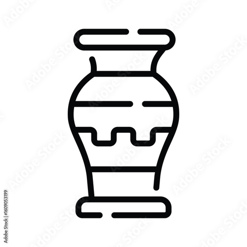 Handy linear icon of painted ancient vase