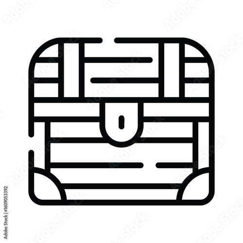 Trendy outline style icon of hidden treasure box
