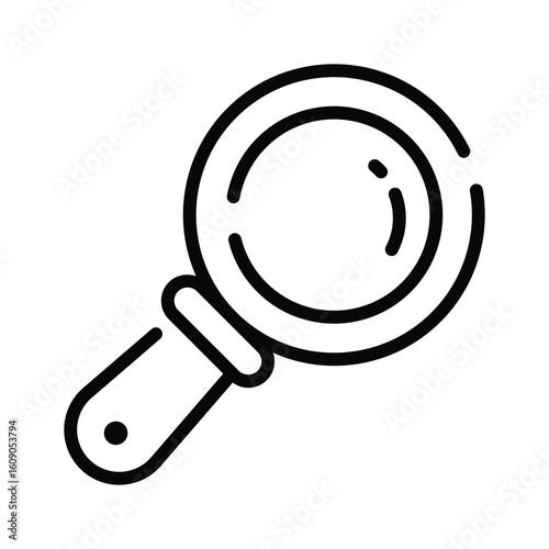 Modern outline style icon of zooming magnifier lens