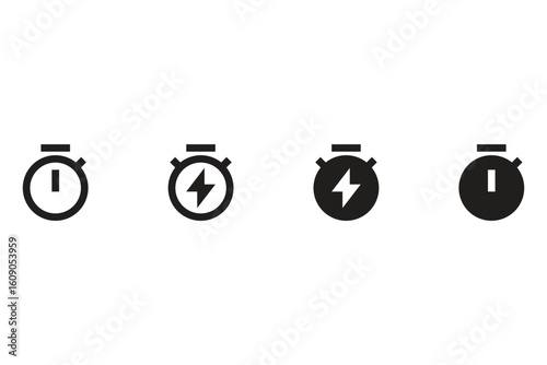 Printstop watch icons set vector 