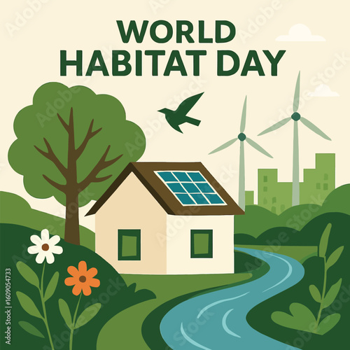 World Habitat Day Vector Illustration