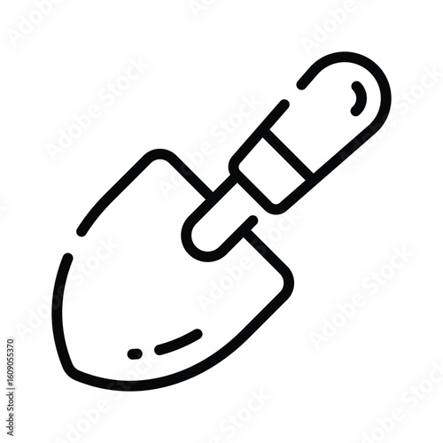 Trendy outline style icon of basic digging spade