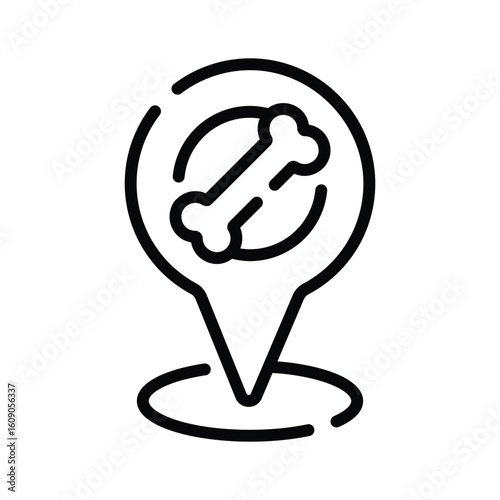 Trendy linear icon of fossil excavation location