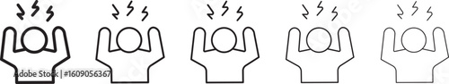 Stress icon thin flat outline style
