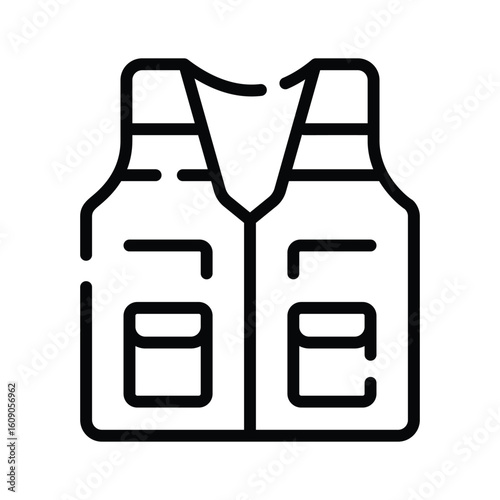 Handy outline style icon of archaeologist utility vest