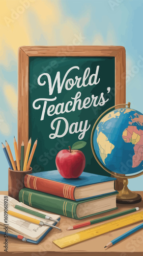 A celebratory and inspiring EPS vector illustration for World Teachers' Day