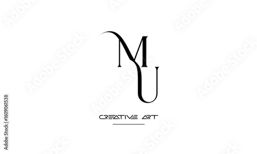 MU, UM, M, U abstract letters logo monogram