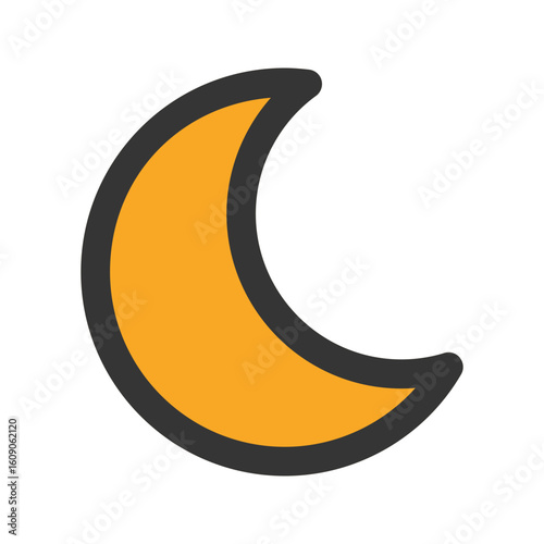 moon flat line icon