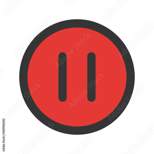 pause flat line icon