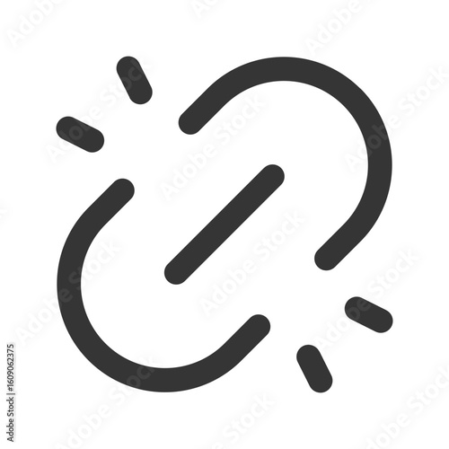 unlink flat line icon