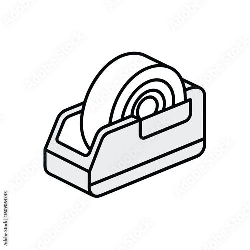 Simple illustration of a tape dispenser isolated on white background