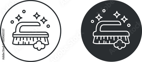 Cleaning brush icon sparkle shine