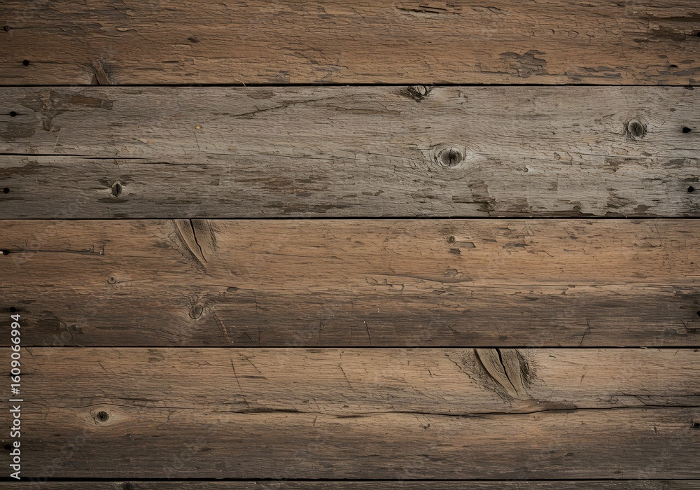 Naklejka premium Rustic Wood Plank Texture Background Weathered, Grainy, Wooden Boards, Horizontal, Decorative, Natural.