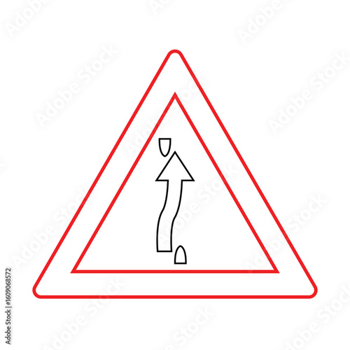 Triangle of Traffic Sign Cross Over Road