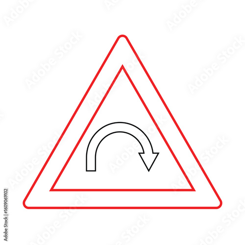 Triangle of Traffic Sign Hairpin Turn