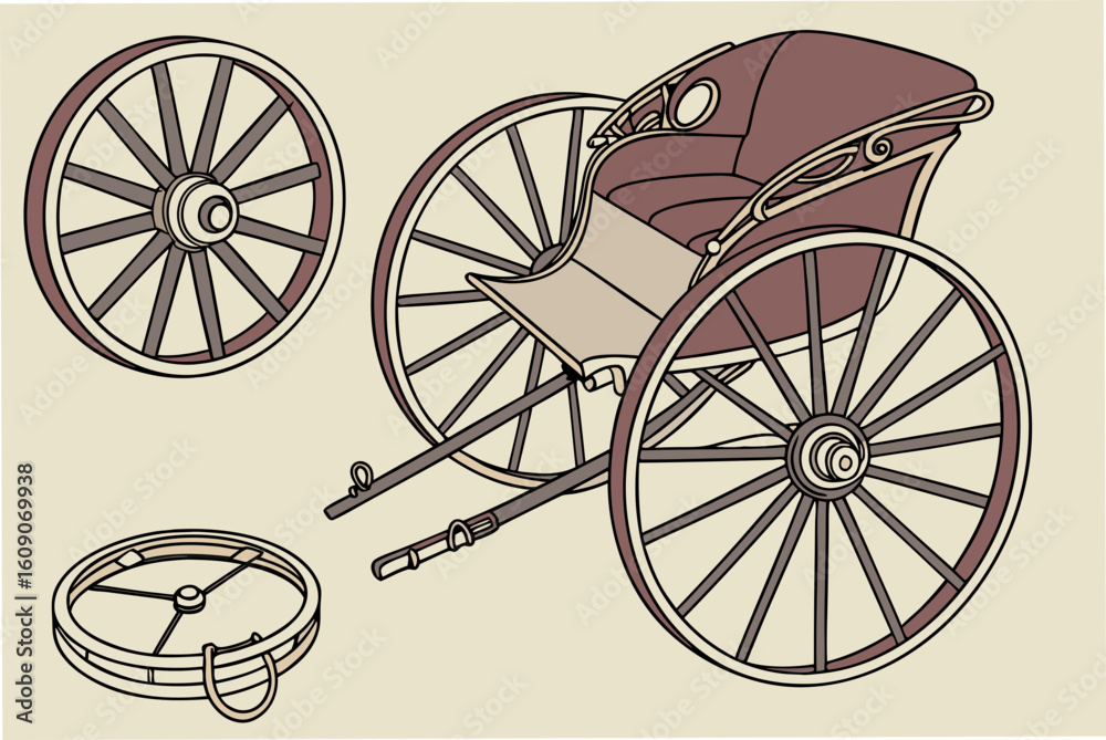 Fototapeta premium old carriage wheel