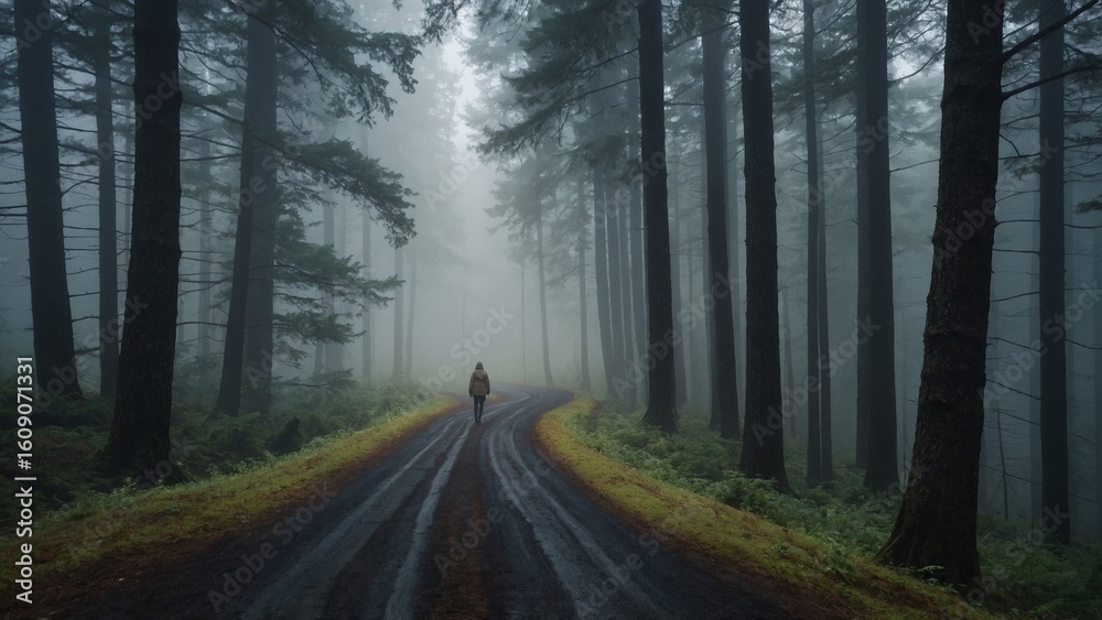 Fototapeta premium road in the fog