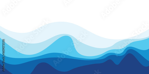 Sea waves layered vector background illustration and sea beach vector illustration.