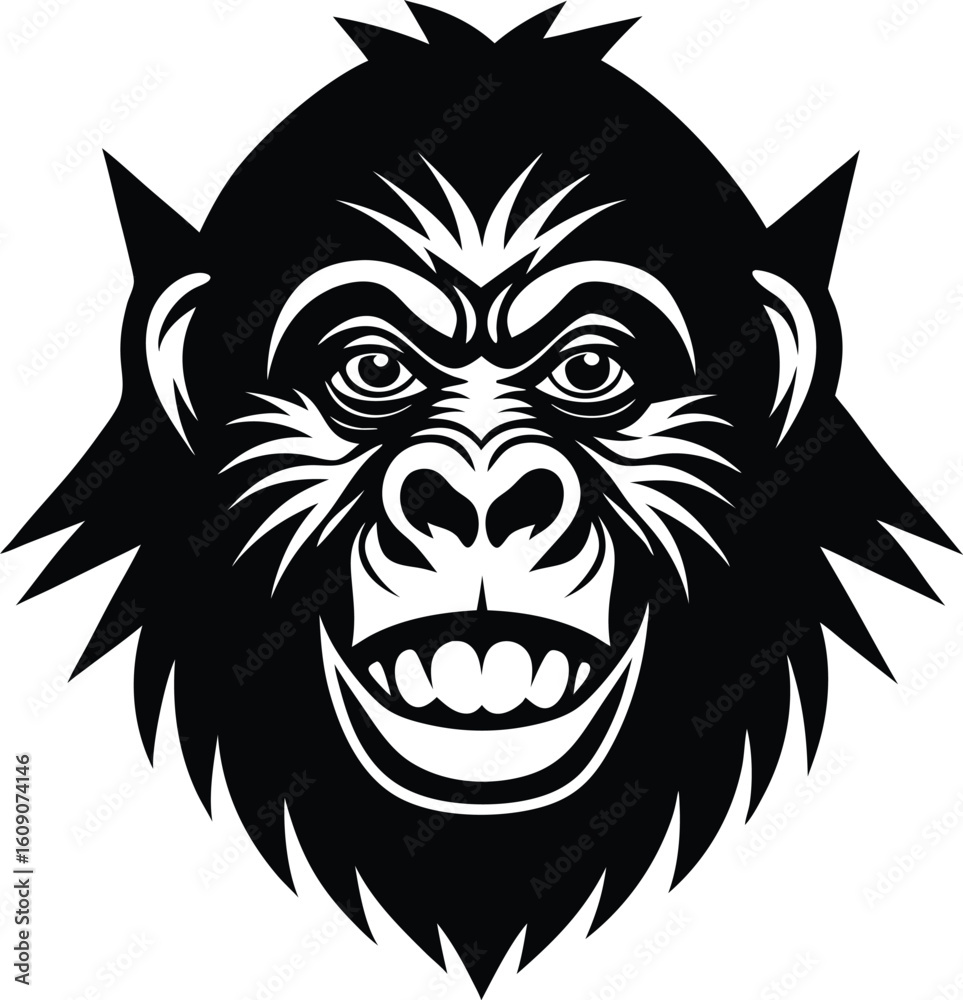 Fototapeta premium monkey king head vector