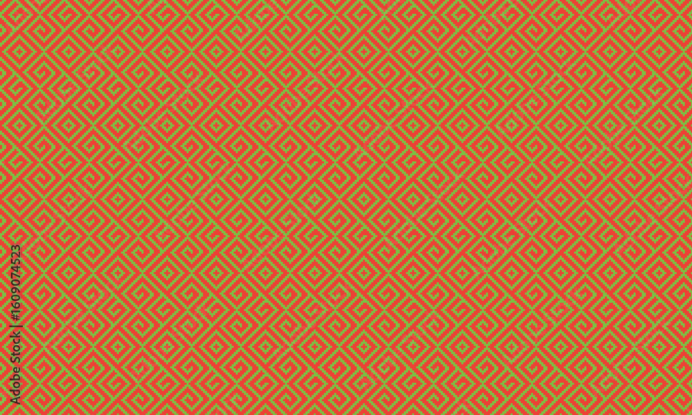 Fototapeta premium Seamless African Geometric Pattern with Traditional Pixel Spiral Motif