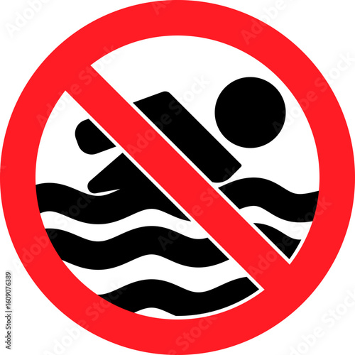 no swimming sign icon, vector illustration.