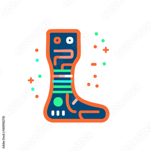 Compression socks vector illustration: medical stocking for circulation and edema treatment