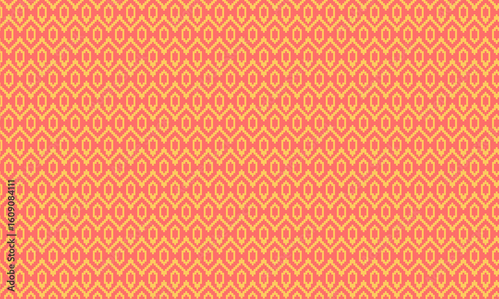 Fototapeta premium Seamless African Pixel Pattern with Geometric Diamond Motif Design