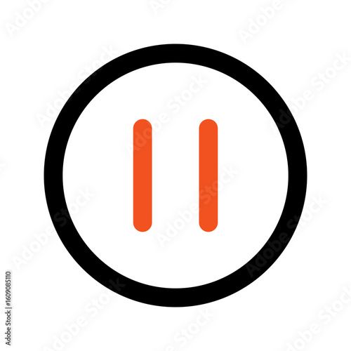 pause outline color icon