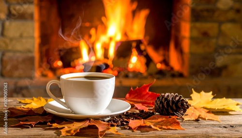 Cozy coffee by fireplace (1)