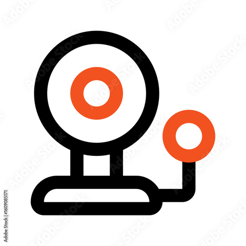 school bell outline color icon