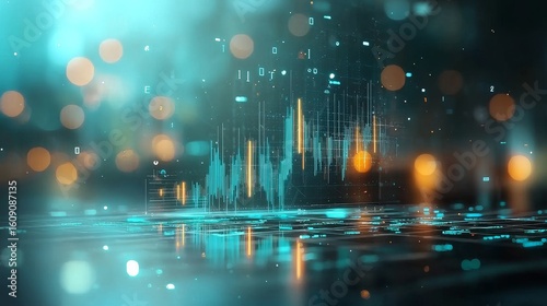 Digital data visualization in a modern workspace technology hub graphic design futuristic environment abstract view data insights