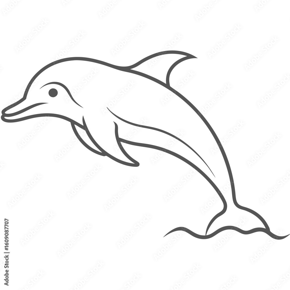 Obraz premium a cute dolphin jumping out of the water 