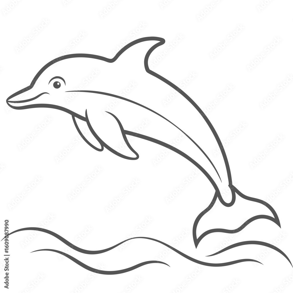 Obraz premium a cute dolphin jumping out of the water 