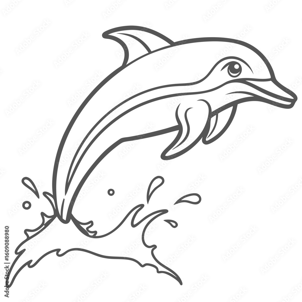 Fototapeta premium a cute dolphin jumping out of the water