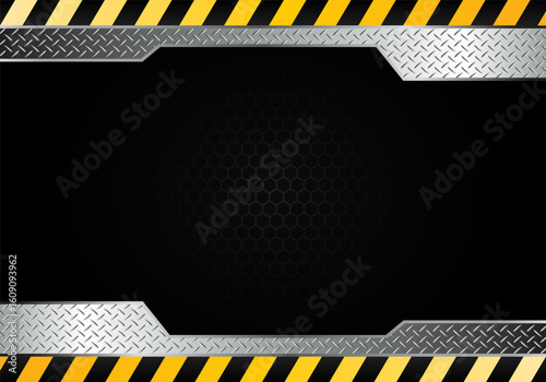 Safety metal panel Frame Template, vecto