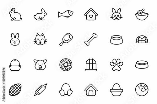 A charming and versatile collection of minimalist line icons showcasing the most beloved pets. Perfect for pet care brands, veterinary offices, and pet lover blogs