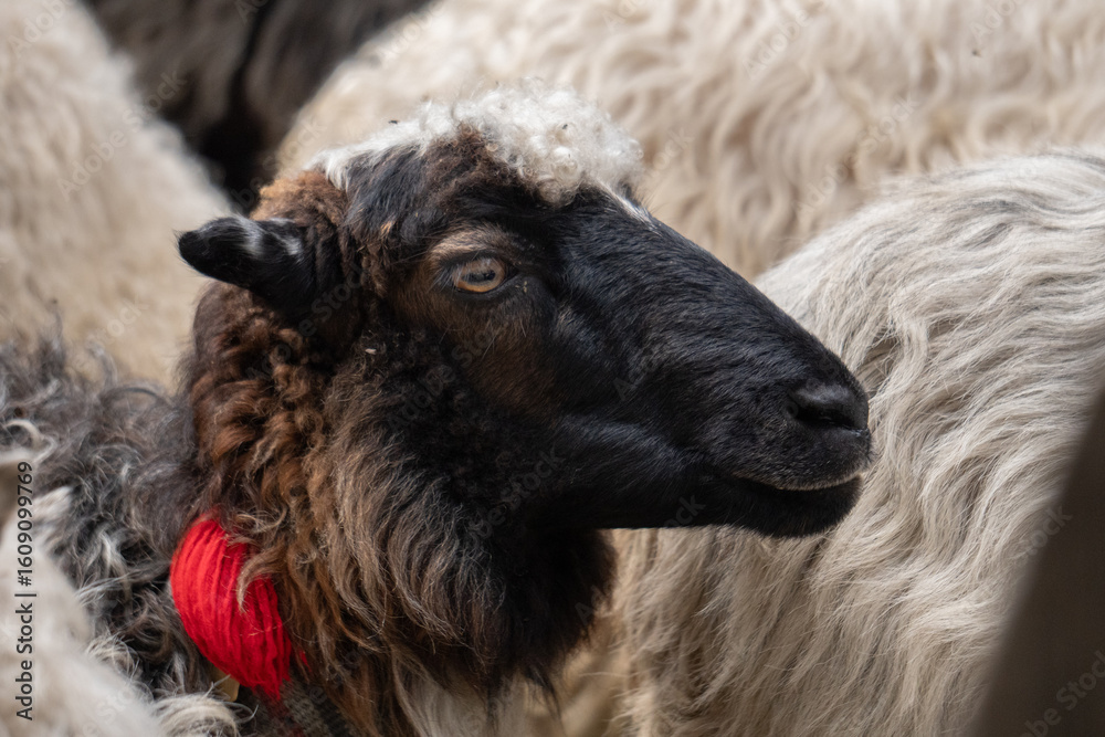 Naklejka premium close up of a sheep